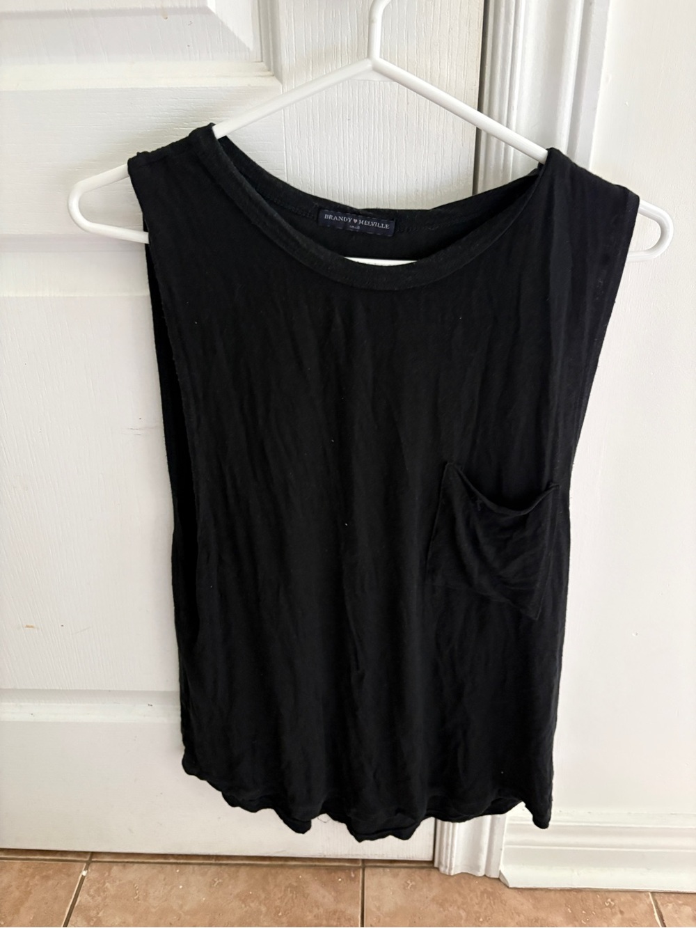 Brandy Melville Black Pocket Muscle Tank